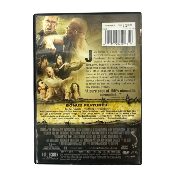 The Condemned DVD 2007 Full Screen R Stone Cold Steve Austin Vinnie Jones - Picture 2 of 6